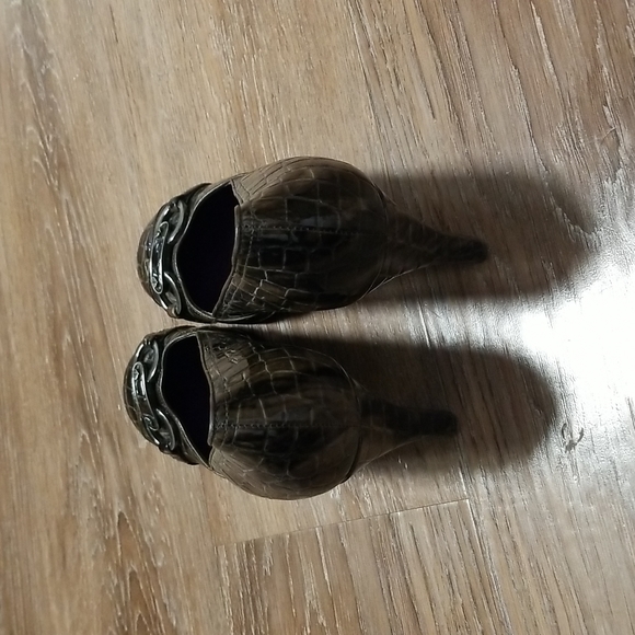 (8) Frankie & Dany Reptile Textured Heels Night Out Business Formal Chunky 90s - Picture 6 of 13